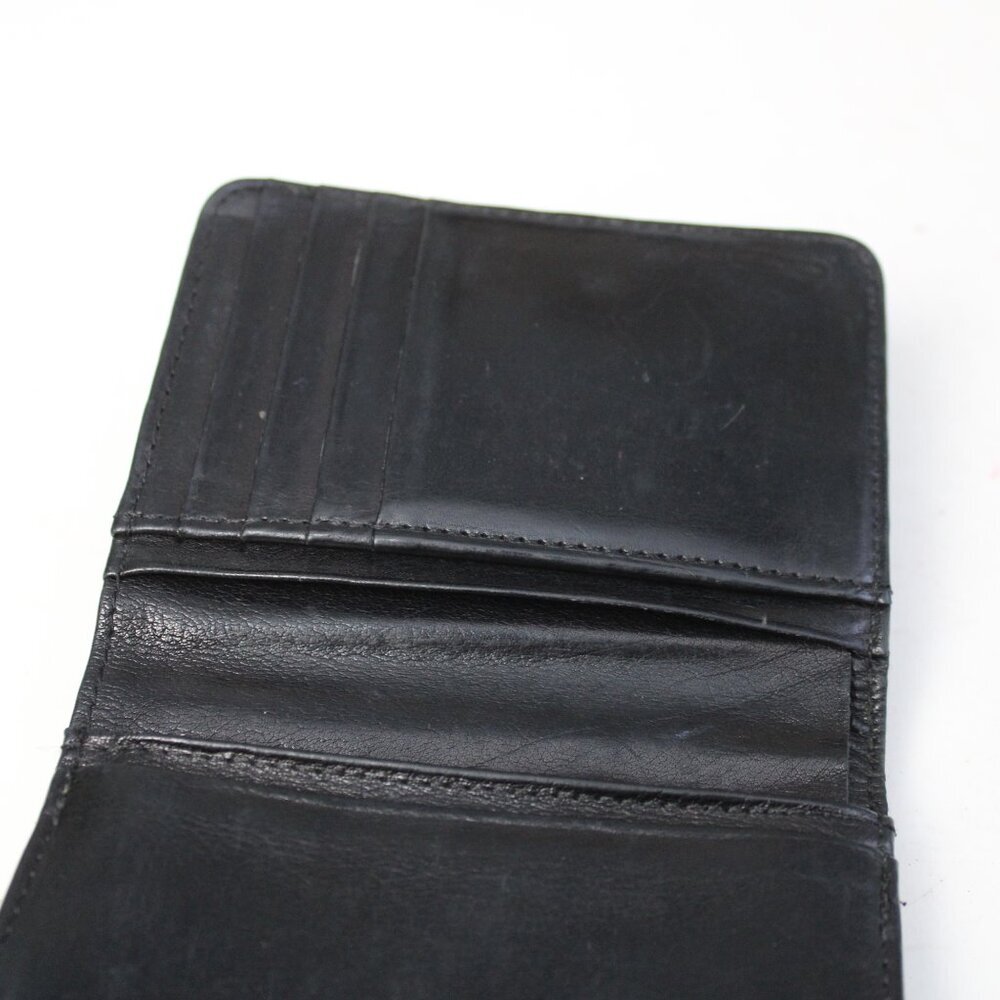 Coach Vintage 90's Continental Bifold Framed Kisslock Black Leather Wallet 4886 - Picture 5 of 8
